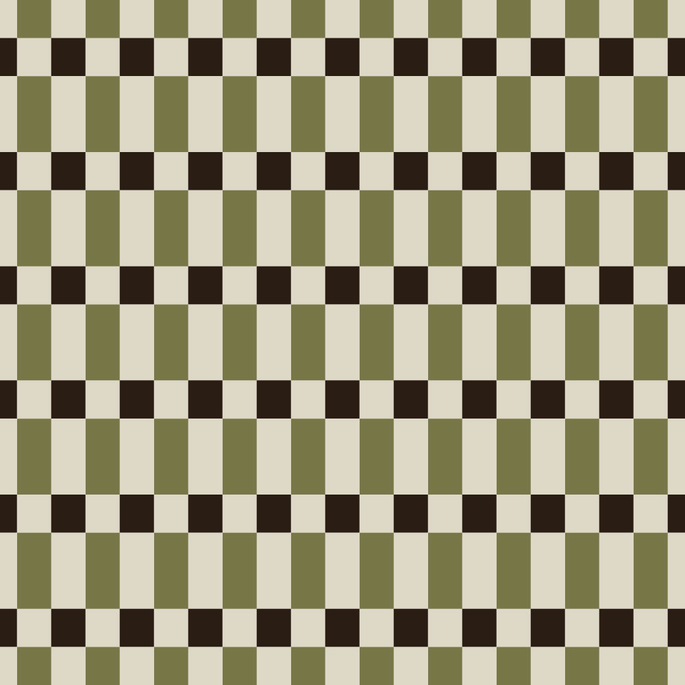 MONIQUE - Papier peint damier asymétrique vert et noir