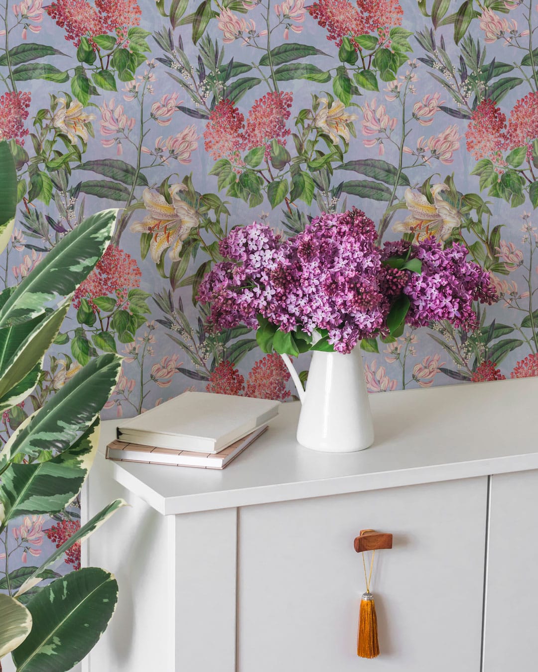NALINI - Papier peint lys vintage chambre