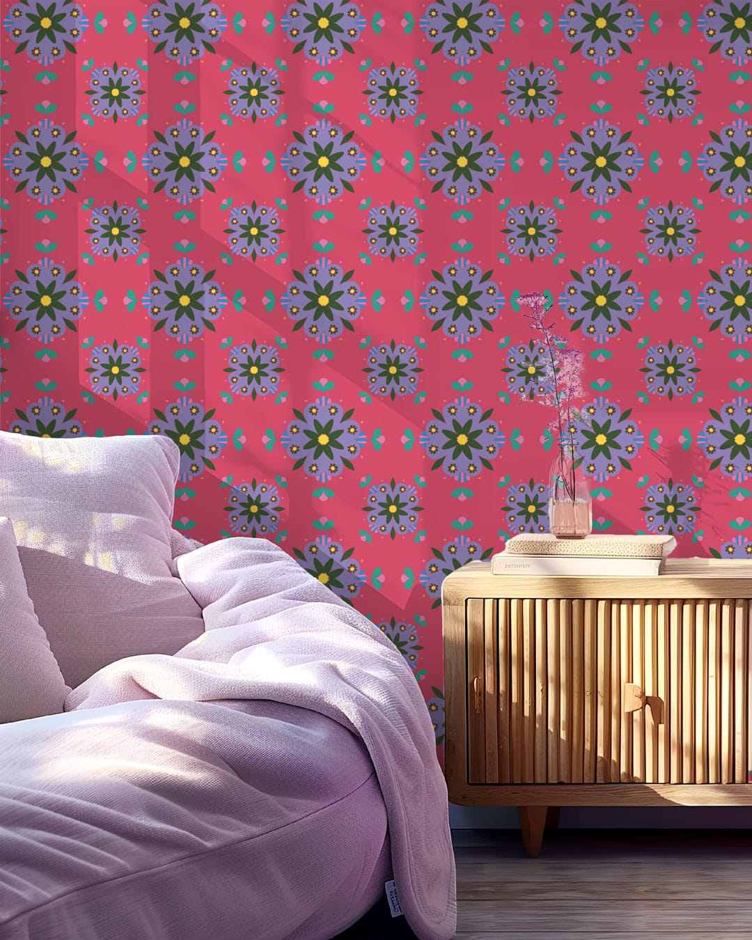 RAVI - Papier peint mandala indien chambre