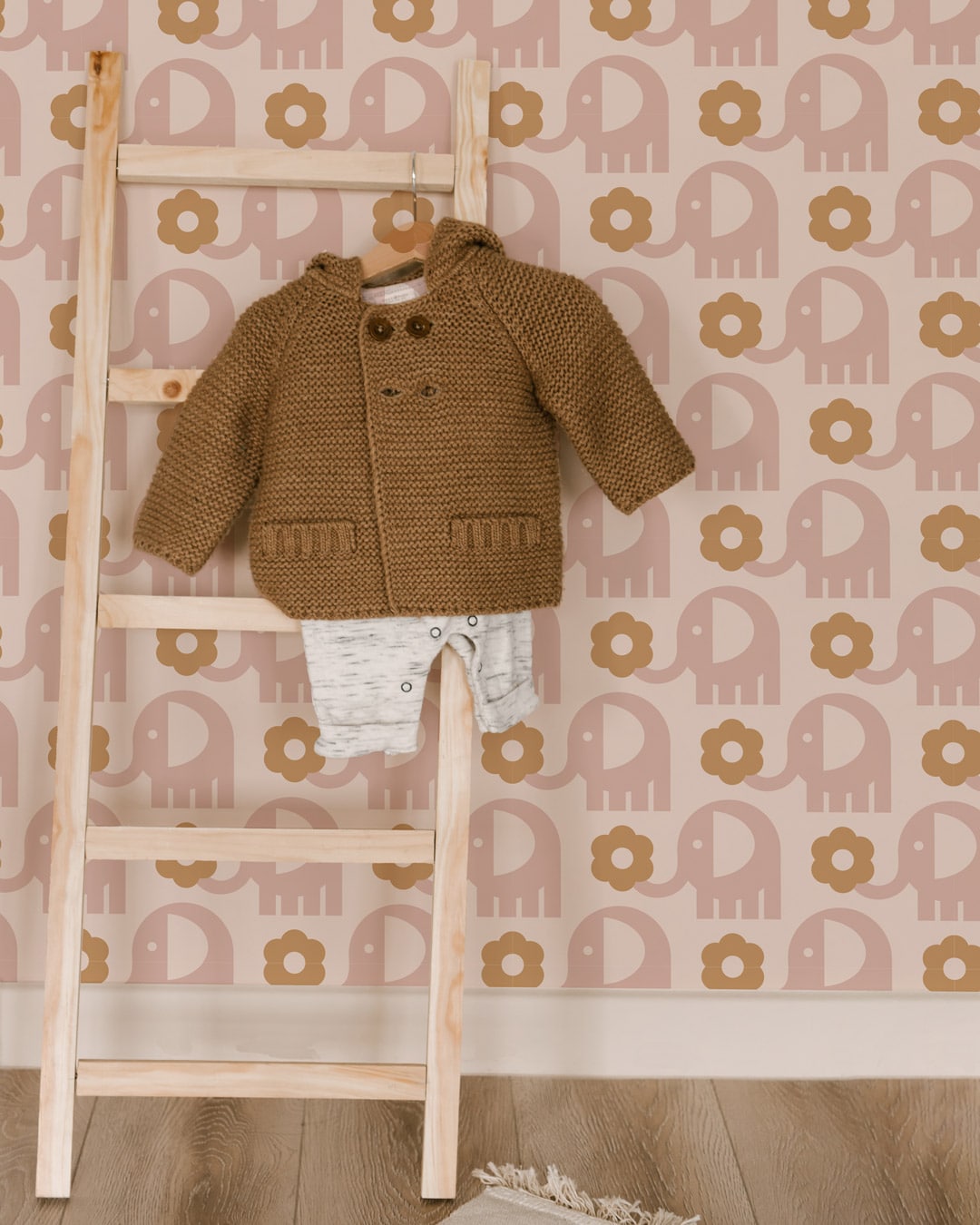 SAM - Papier peint éléphant vintage bébé