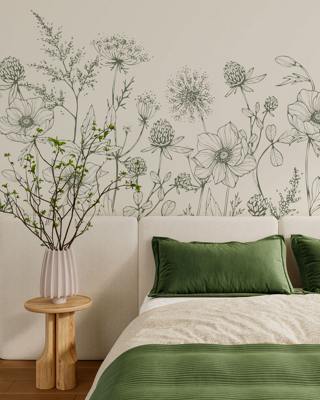 DOUNIA - fresque murale fleurs salon