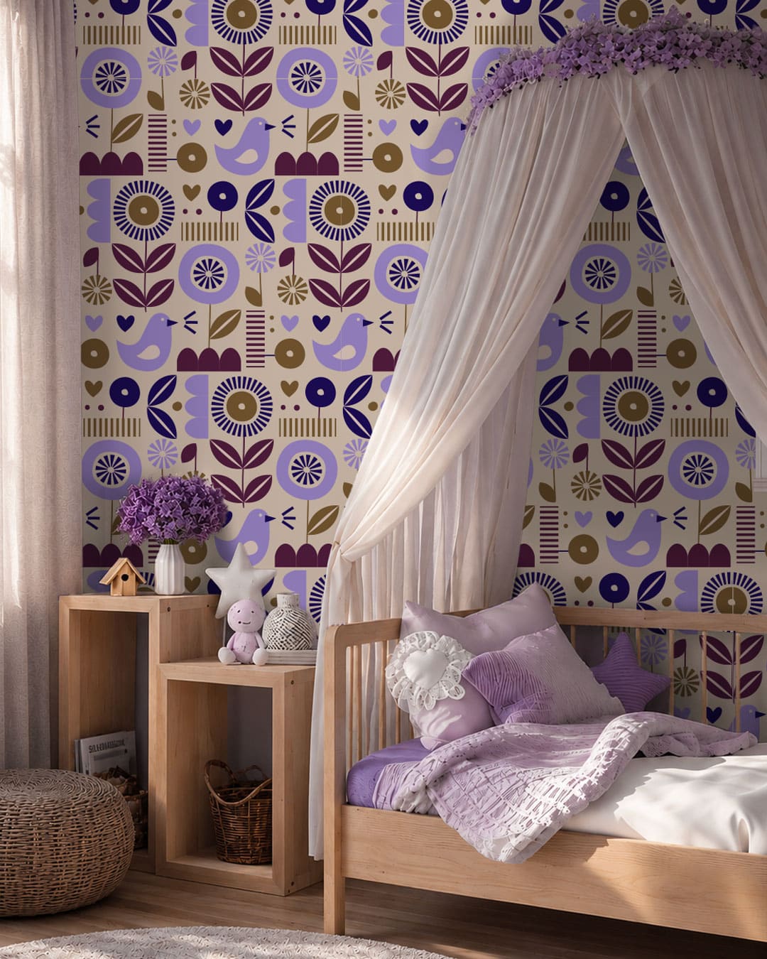 ELLA - Papier peint scandinave enfant chambre