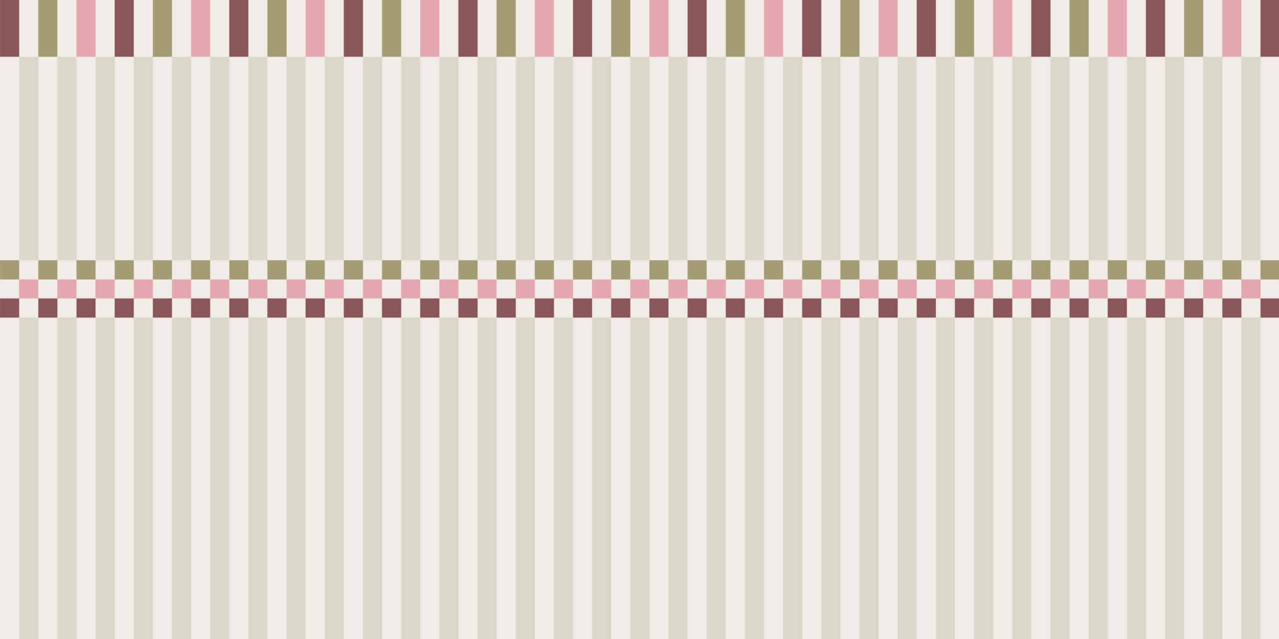 ALESSIO - Papier peint rayure multicolore et frise intégrée beige
