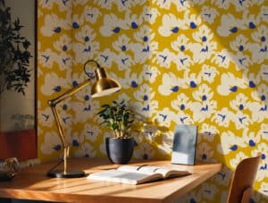 DEBORAH - Papier peint fleuri abstrait décorer son bureau avec un papier peint