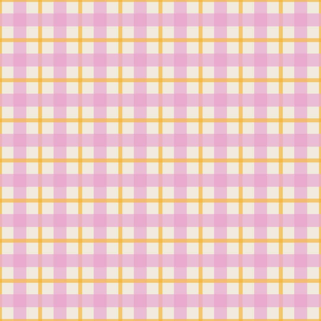 DELPHINE - Papier peint tartan fille rose