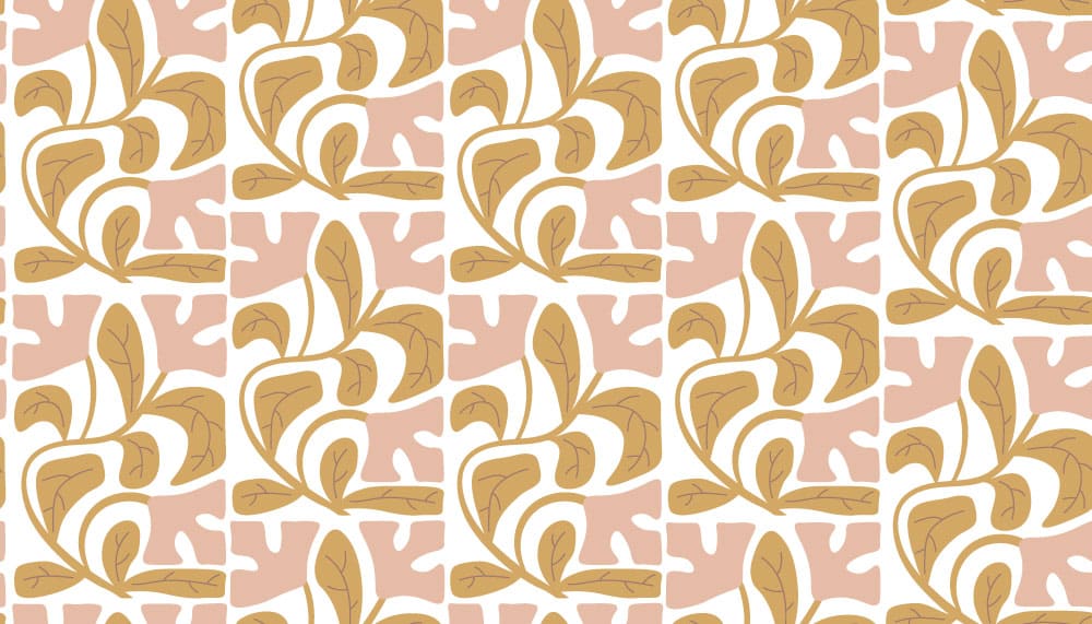 IVANNE - Papier peint vintage fleur graphique jaune