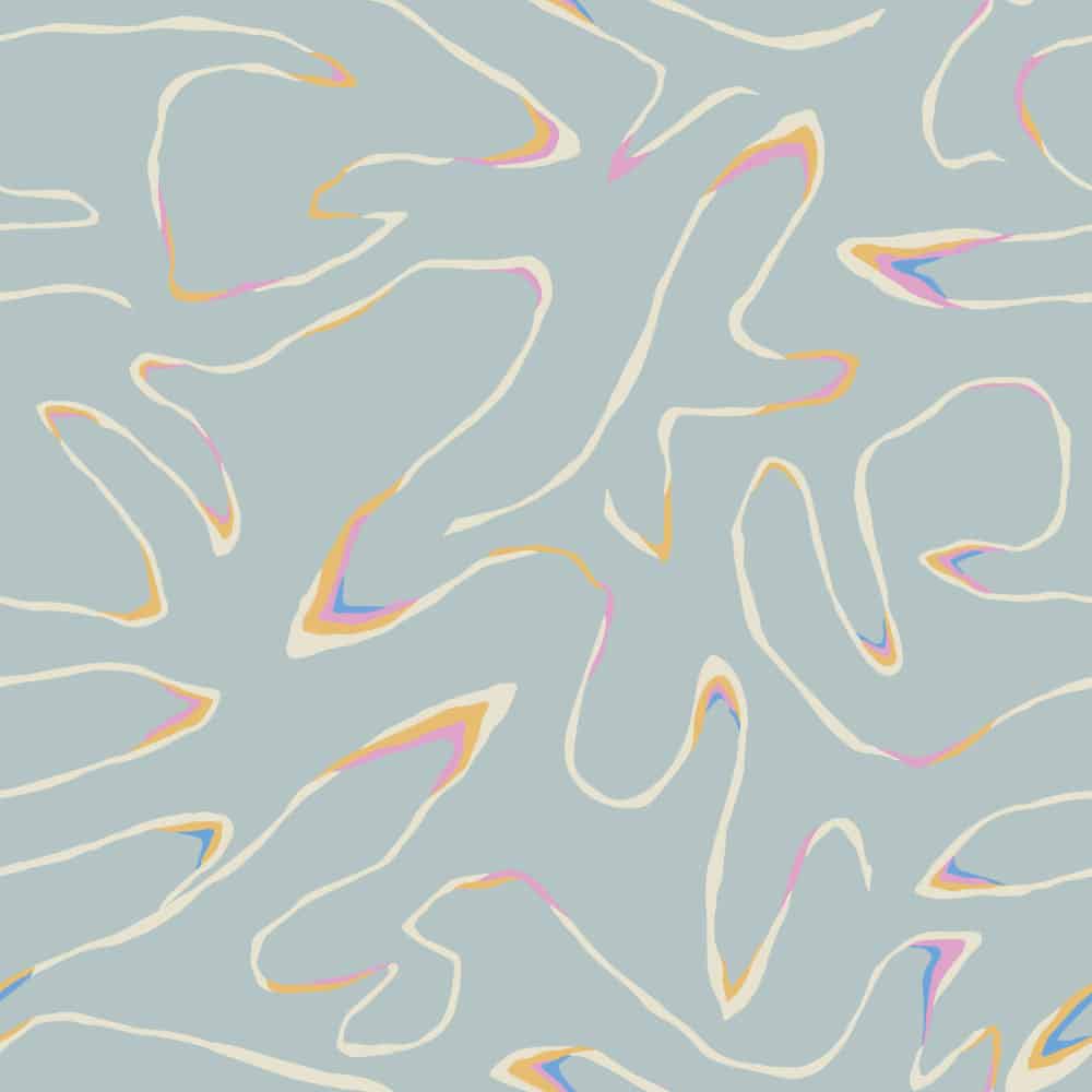 JULIANE - Papier peint topographie moderne bleu
