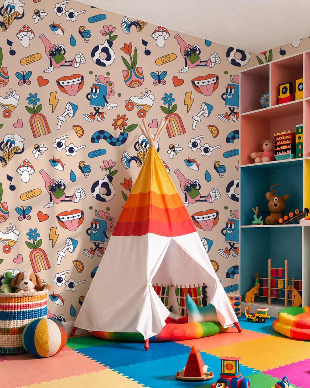 VERA - Papier peint doodle enfant salle de jeux