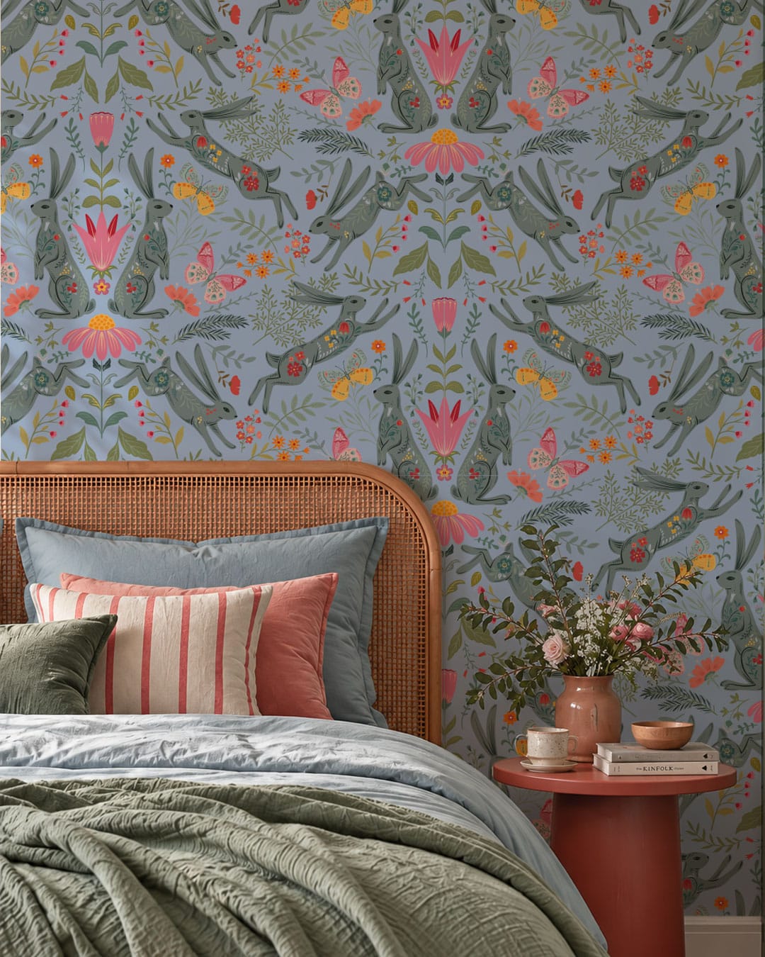YOLAINE - Papier peint lapin folk chambre