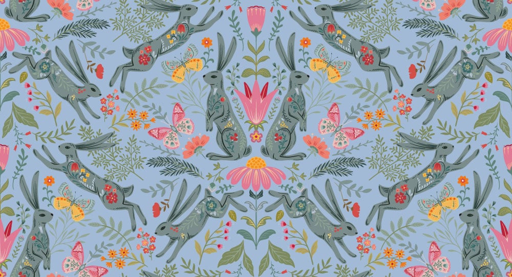 YOLAINE - Papier peint lapin folk