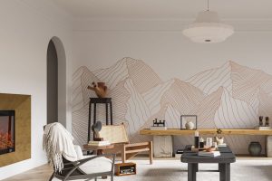 JEAN - Papier peint panoramique montagnes minimaliste stries